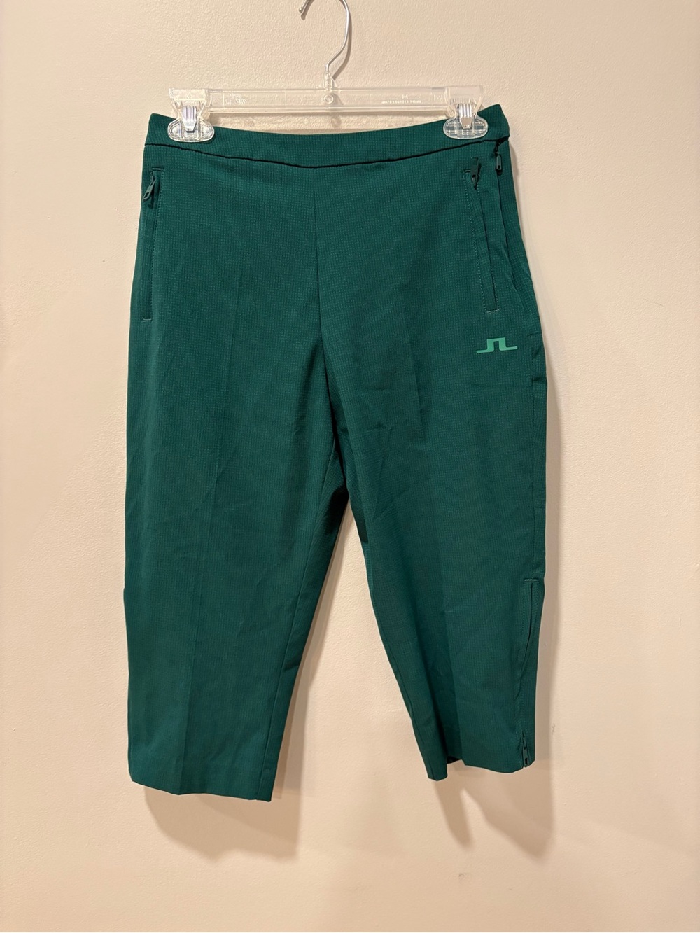 J.Lindeberg Teal Green Cropped Athletic Trousers